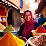 **

"A vibrant, colorful photo of a person exploring a bustling Moroccan marketplace. The person is taking photos with a professional camera, surrounded by spices, textiles, and smiling Berber vendors. Golden light filters through the scene, creating a sense of adventure and cultural immersion. Focus on capturing the curiosity and excitement of discovering new experiences."

**