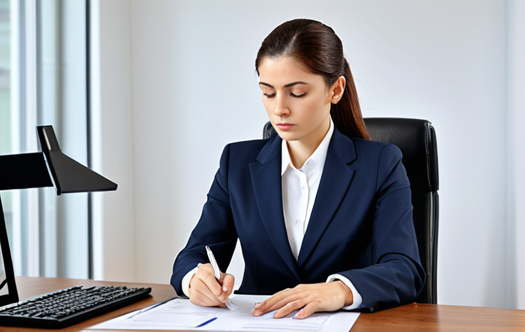 Negotiation Preparation**
"A serious businesswoman in a modest business suit, reviewing documents and market analysis reports at a modern desk, preparing for a negotiation, fully clothed, appropriate attire, safe for work, perfect anatomy, correct proportions, professional, high quality, well-formed hands, proper finger count, natural pose, office background."
**