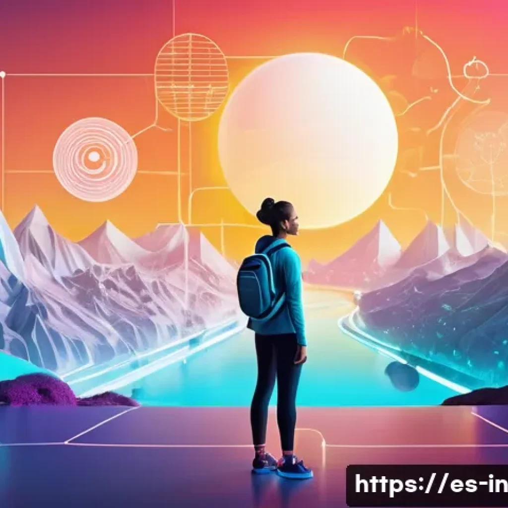기회 포착을 위한 정보 수집 기술 - **Digital Opportunity Explorer:** A vibrant, futuristic digital landscape, rendered in a detailed, c...