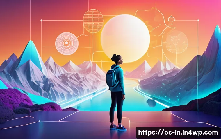 기회 포착을 위한 정보 수집 기술 - **Digital Opportunity Explorer:** A vibrant, futuristic digital landscape, rendered in a detailed, c...