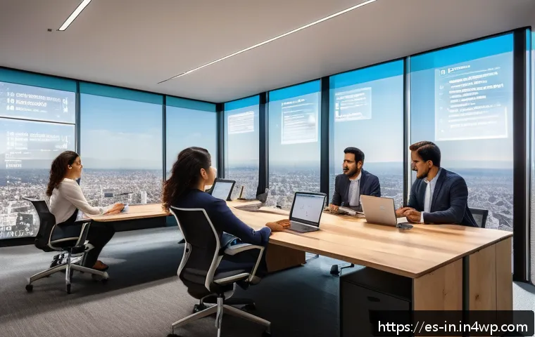기회 포착을 위한 비즈니스 프로세스 분석 - A modern office environment in Mexico City with a diverse team of professionals collaborating around...
